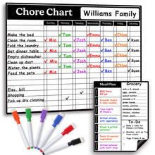 Load image into Gallery viewer, Chore Chart, Meal Plan &amp; 6 Vibrant Markers
