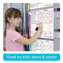 Load image into Gallery viewer, Three Individual Chore Charts &amp; 8 Vibrant Markers
