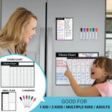 Load image into Gallery viewer, Chore Chart, Meal Plan &amp; 6 Vibrant Markers
