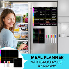 Load image into Gallery viewer, Magnetic Dry Erase Menu Planner &amp; Grocery List Set
