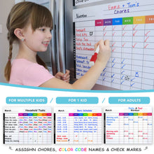 Load image into Gallery viewer, Chore Chart, Daily Planner &amp; 6 Vibrant Markers
