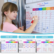 Load image into Gallery viewer, Chore Chart, Monthly Calendar, Daily Notepad and 4 Vibrant Markers
