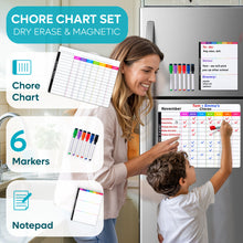 Load image into Gallery viewer, Chore Chart, Daily Planner &amp; 6 Vibrant Markers
