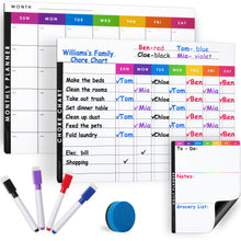 Load image into Gallery viewer, Chore Chart, Monthly Calendar, Daily Notepad and 4 Vibrant Markers
