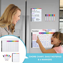 Load image into Gallery viewer, Chore Chart, Daily Planner &amp; 6 Vibrant Markers
